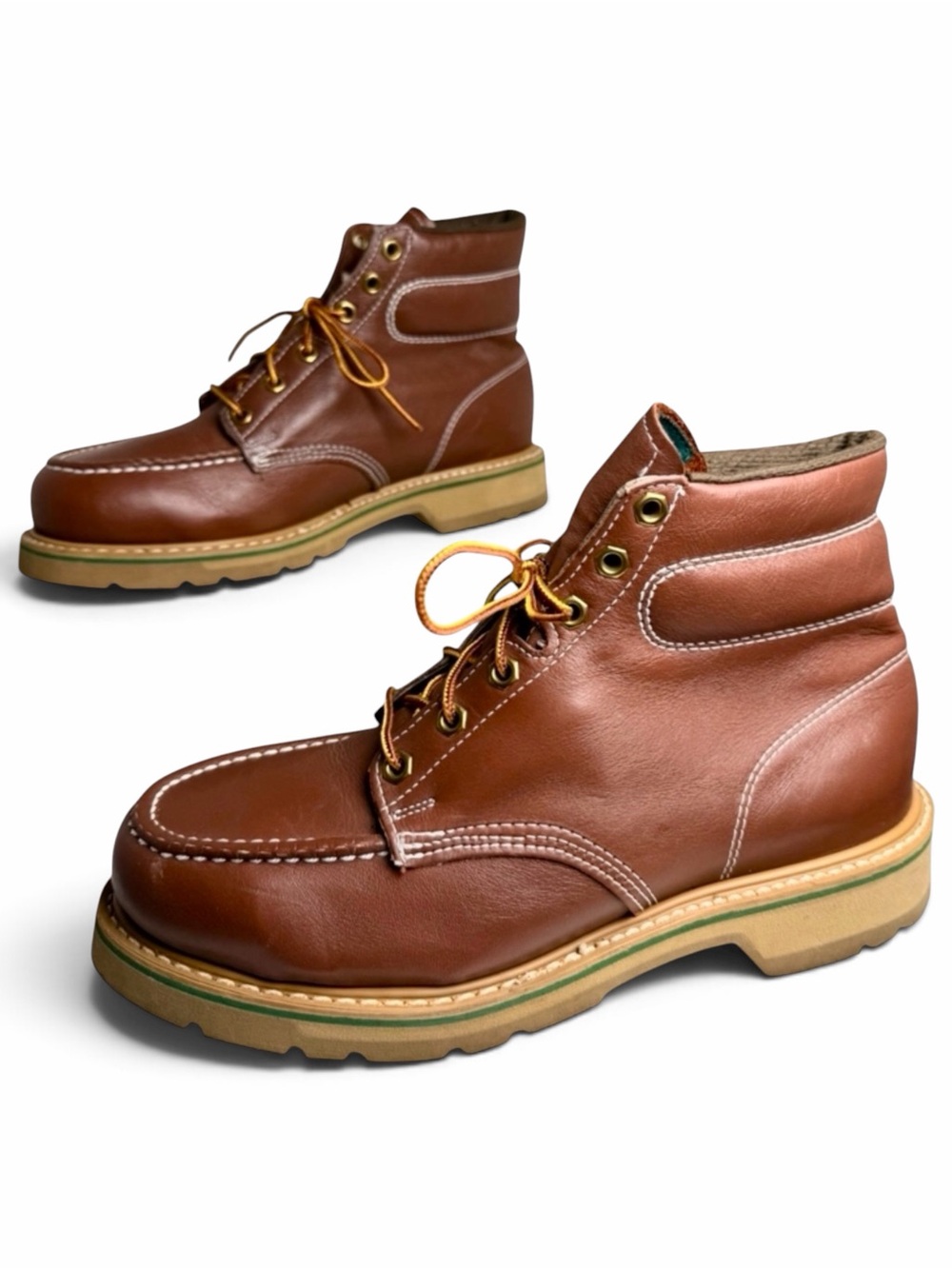 Vintage Hy-Test Foot-Rests Steel Toe Leather Work Boots USA Women 8B